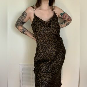 •SOLD ON DEPOP•ZARA Leopard Print Slip Dress